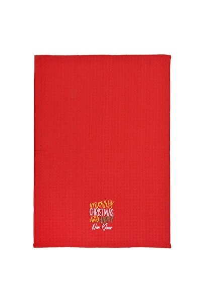 SHOPIENS Kitchen Towel - Christmas Model, Red, 60x40 cm, 70% Cotton 30% Polyester