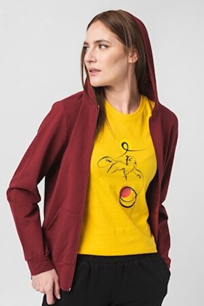 Pegas - Cotton-blend hoodie with pockets, Bordeaux (Visiniu), XL
