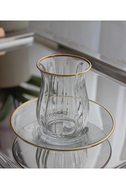 Paşabahçe 12 Pcs Tea Cup Gold