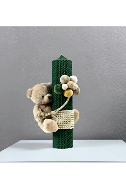 KidsMagazin Lumânare verde cu ursuleț cremos și baloane