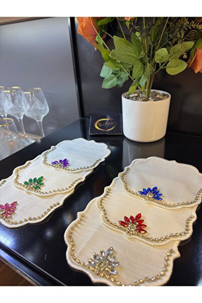 ARS HOME DEKOR Special Design Colorful Stone 6-Piece Cocktail Napkin, Colorful Coffee Side Presentation Napkin