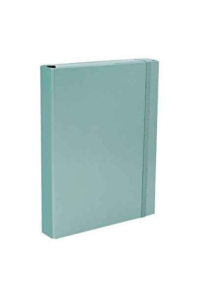 SHOPIENS Cardboard Folder Box, Metallic Green, 23.5x4x31.5 cm, Elastic Closure