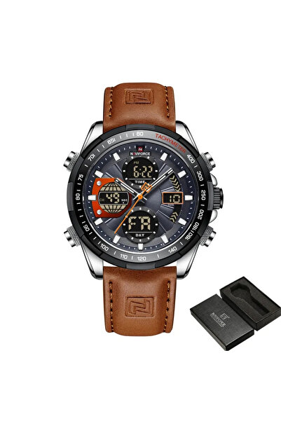 Naviforce Quartz Digital Luxury Military Brown Men's Watch