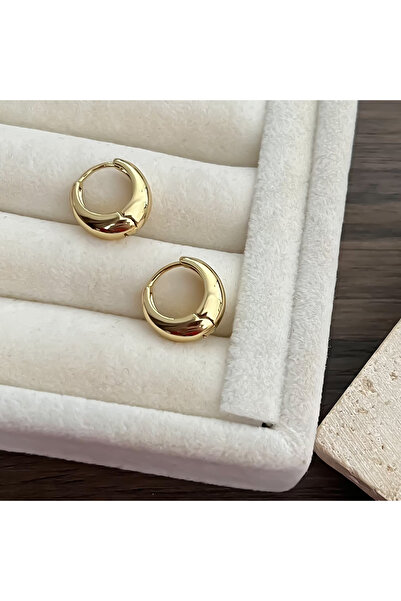 ATELİER GİZEM Xuping kararmaz 14k gold bombe halka çelik küpe