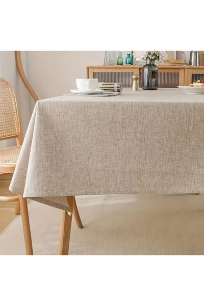 Other BEIGE LINEN tablecloth for table 140x240cm color ELEGANT BOHO