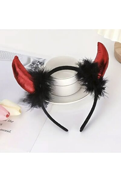 TOYFEST Ανδρική στολή αποκριών | Κόκκινη μανδύα δαίμονα με γιακά + Μικρό κέρατο στέμμα | 120 εκατοστά