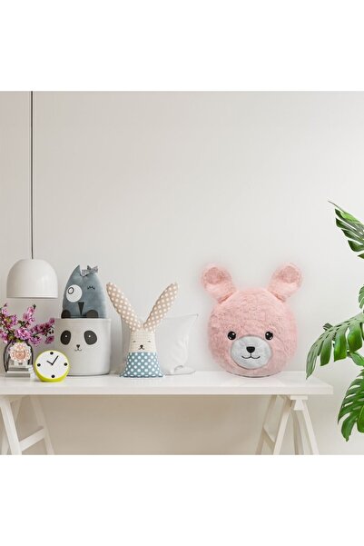 SHOPIENS Decorative Pillow, Bunny Design, Pink, 28x28x9 cm