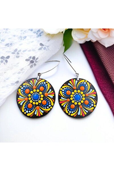 handmadewithlove Mandala Earrings - Orange