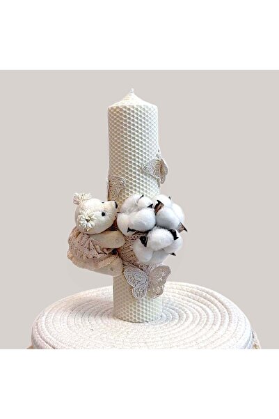KidsMagazin Lumânare cu flori de bumbac pentru ceremonie