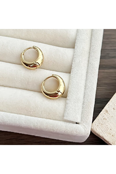 ATELİER GİZEM Xuping kararmaz 14k gold bombe halka çelik küpe