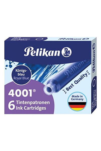 SHOPIENS Pelikan 4001 Fountain Pen Ink Cartridges, Royal Blue, 12 pcs