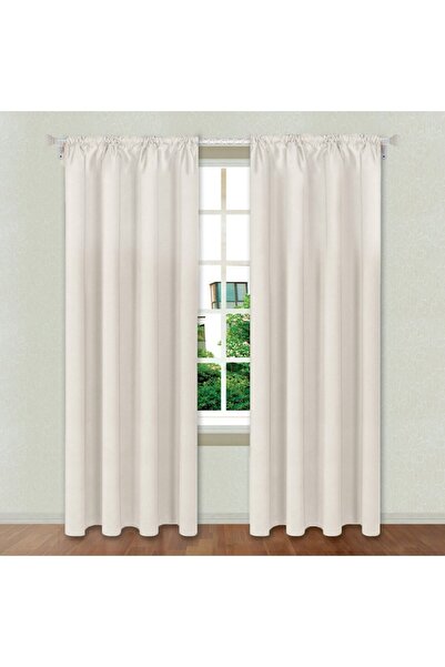 SHOPIENS Decorative Curtain, Fabric Tape, Ecru, 140x260 cm - MYONNA