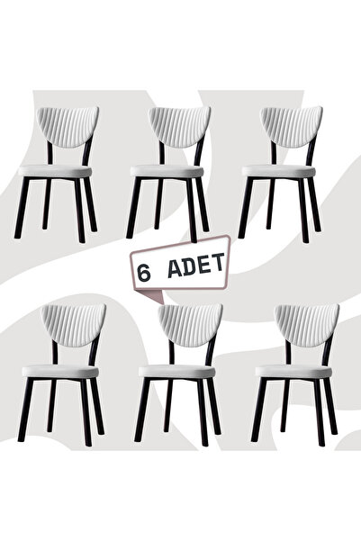 florit mobilya masamıza buyurun 6 Adet ELMA Mutfak, Salon ve Yemek Sandalyesi – Silinebilir Kumaş