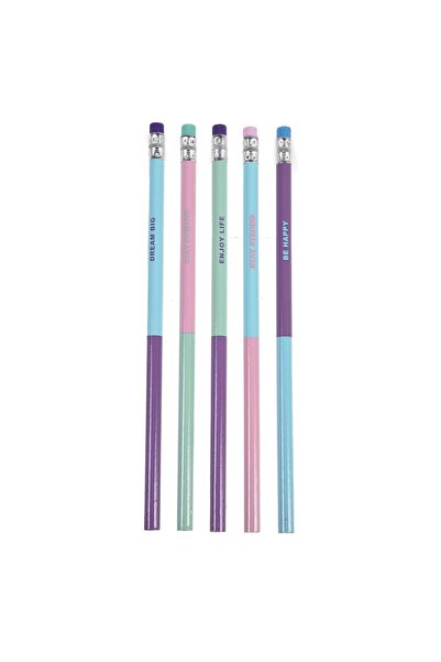 SHOPIENS Set of Pencils, Moaybia, Multicolor, Eraser, Motivational Messages, 10 Pieces