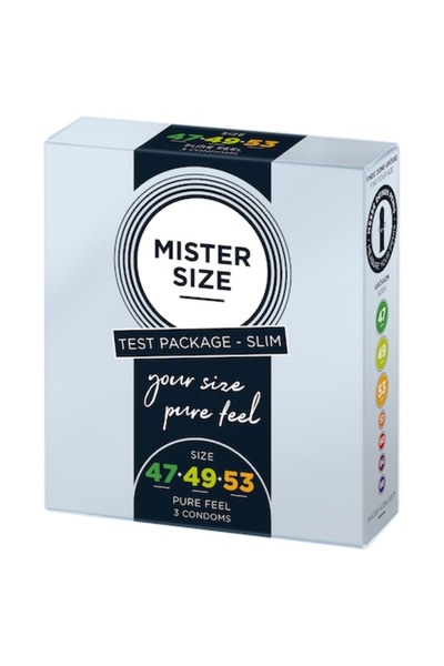 Mister Size Set mostre de prezervative, 47mm-49mm-53mm