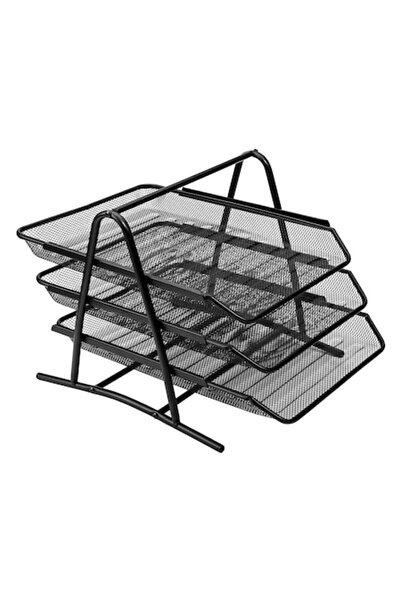 SHOPIENS Set de tăvi organizatoare de birou, 3 buc., Metal, Negru, MYONNA IT & E-COMMERCE