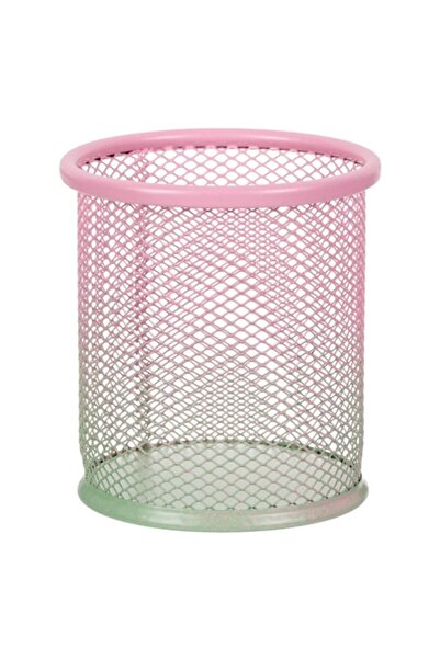 SHOPIENS Suport metalic pentru pix Ombre, 9x10cm, roz și verde bleumarin