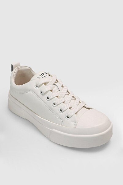 Lufian Mıa White Women's Genuine Leather Sports Shoes