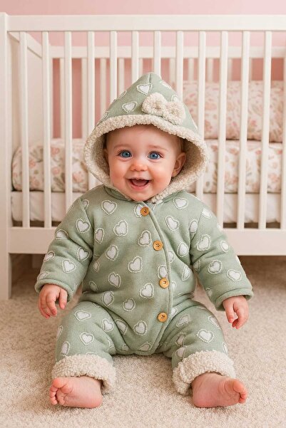 MİLAYS LİFE HOME COLLECTİON 0-3 Ay Kız Bebek Içi Kuzu Astarlı Dışı Jakarlı ka...