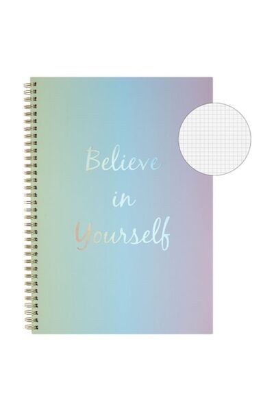 SHOPIENS Math Notebook, Spiral A4, 3 Subjects, Multicolor Cover, 96 Sheets