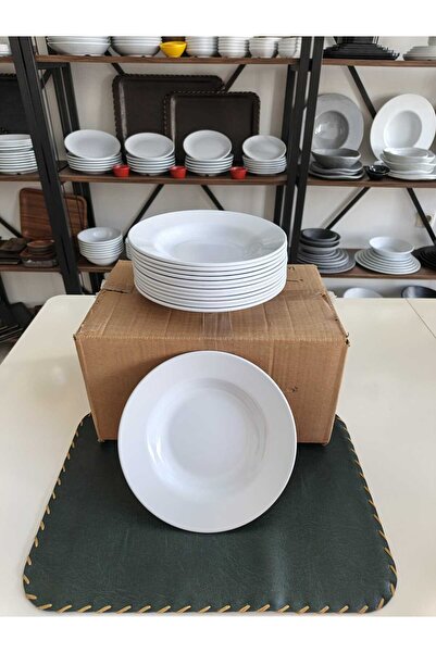 BARITCIOGLU Melamine Deep Dish Plate Dinner Plate 12 Pieces