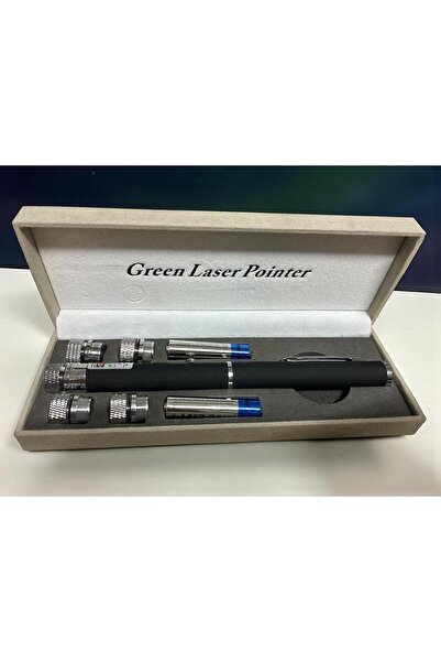 MyClean 3000 Metre Menzilli Yakıcı Yeşil Lazer 5 Farklı Başlık Şık Kılıf Hediye