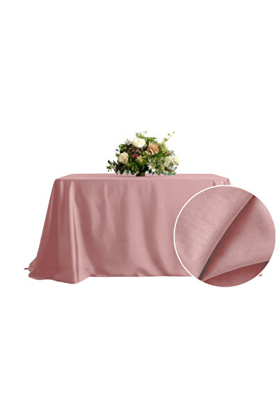 Other Față de masă din catifea mată, roz pudrat, pentru o masă 230x230cm