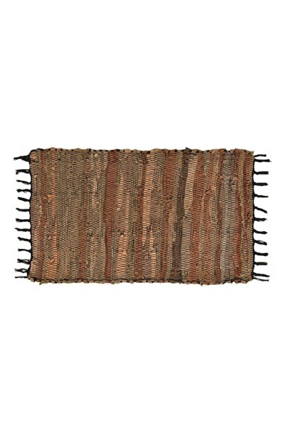 SHOPIENS Covor decorativ, piele ecologică, franjuri, 67x40 cm, multicolor