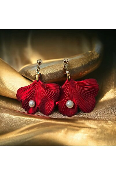 handmadewithlove Ginkgo Biloba Royal Red Earrings
