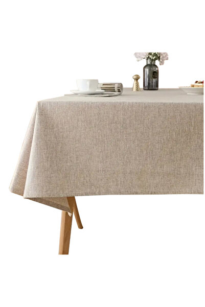 Other BEIGE LINEN tablecloth for table 140x240cm color ELEGANT BOHO