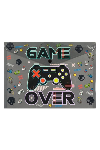 SHOPIENS Plastic Folder "Game Over" Controller, 33x24cm, Grey