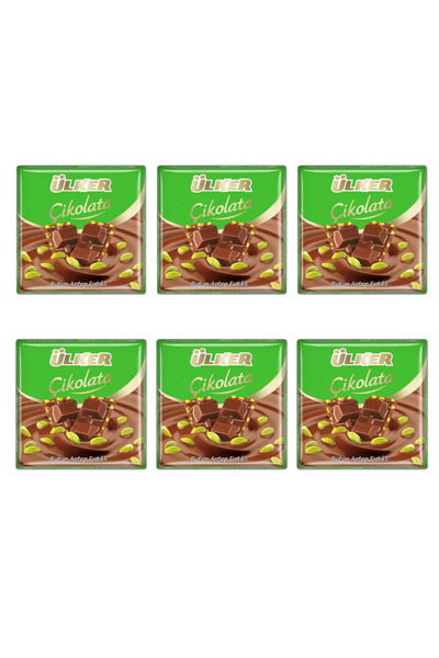 Ülker شوكولاتة أولكر بالفستق العنتابي 65 جرام × 6، كرتون