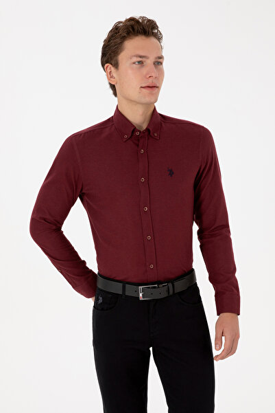 U.S. Polo Assn. Erkek Bordo Uzun Kollu Basic Gömlek 50316721-VR014