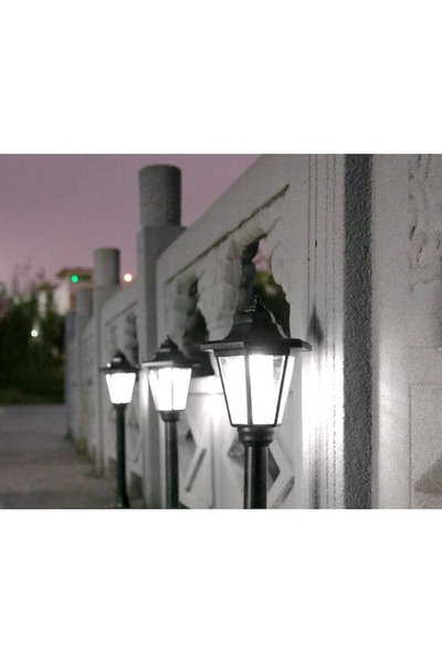 GOLD MARKET Hexagonal solar garden post lamp 65 cm, Cool White