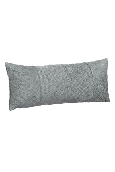 SHOPIENS Chenille Decorative Pillow, Striped Pattern, Gray, 70x30x10 cm