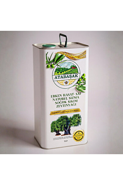 ATABAŞAK Erken Hasat Soğuk Sıkım Natural Sızma Saf Halhali Zeytinyağı - Yükse...