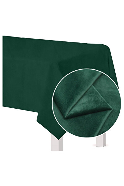 Other Matte velvet tablecloth bottle green for table 140x240cm