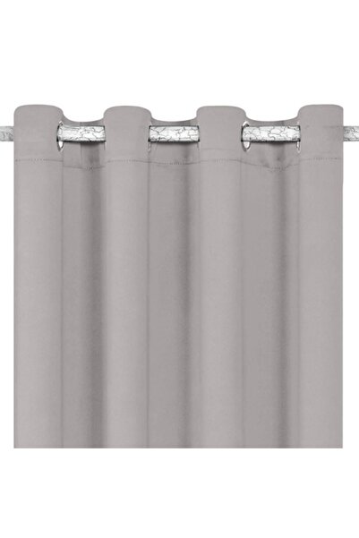 SHOPIENS Decorative Grey Curtain, Polyester, 140x260 cm, 4cm Rings
