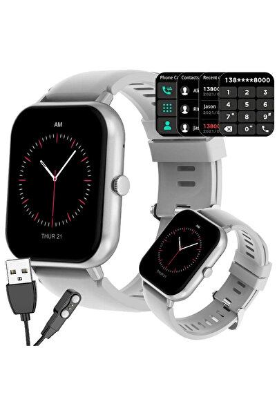 verk group Smartwatch for women & men, rubber strap, sport, Bluetooth calls, Gray