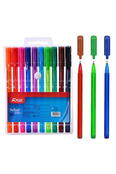 SHOPIENS Set de pixuri A Plus Pro-Stick, vârf de 1 mm, multicolore, 10 bucăți