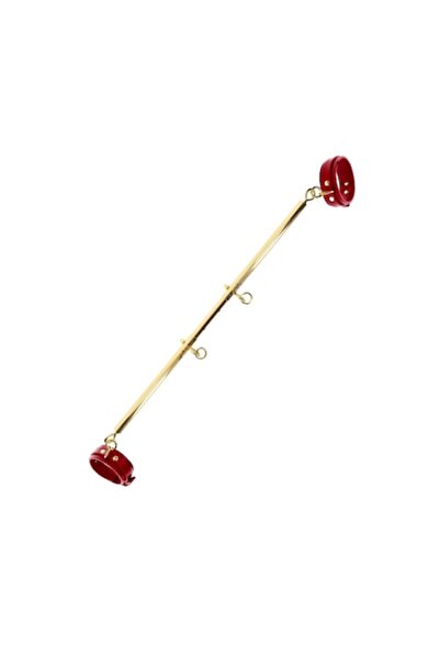 taboom Bară reglabilă cu cătușe pentru glezne, piele vegană, roșie, 60-104 cm...