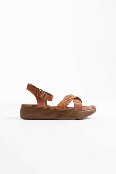 TRENDELLA Orwell Tan Genuine Leather Sandals