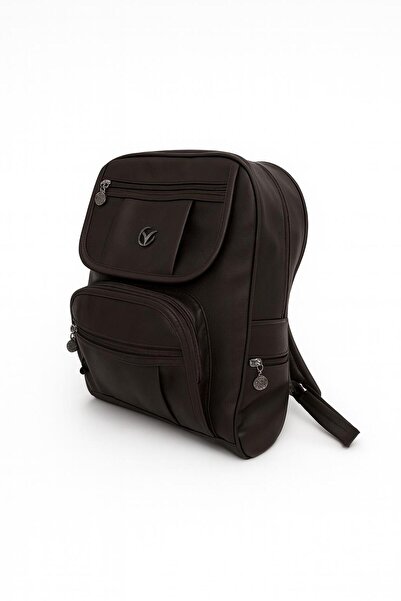 AVCA Women's Faux Leather Multi-Compartment Backpack Water Resistant Medium Backpack