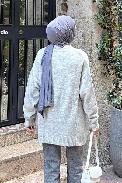 lamelif Πουλόβερ με χαλαρή υφή γκρι