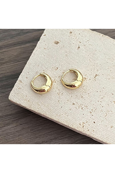 ATELİER GİZEM Xuping kararmaz 14k gold bombe halka çelik küpe