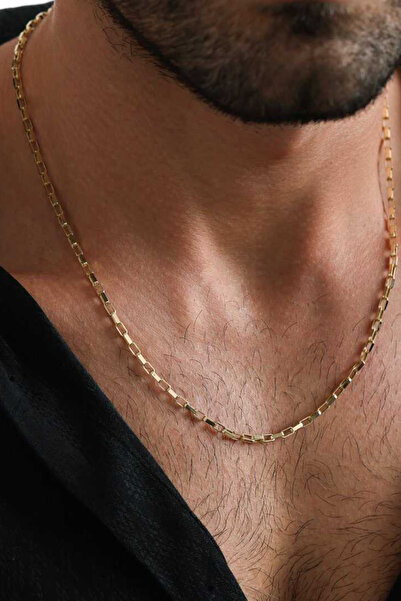Ricco Jewellery 14 K Gold Kaplama 925 Ayar Gümüş Old Money İtalyan Kafes Kolye