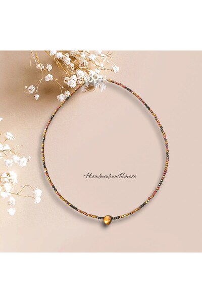 handmadewithlove Aurora de Aur - hematit maro, aur, colier de perle