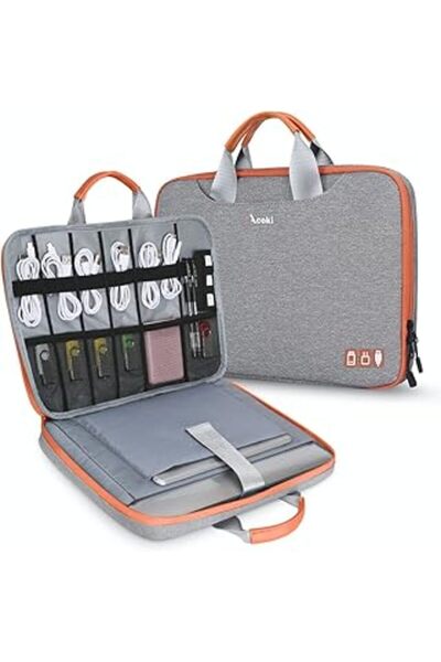 T BRAND 13-13.3 inch Laptop Sleeve with Large Organizer Pouch, Gray
