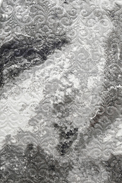 Dijidekor Χαλί χωρίς κρόσσια Embos Oval Light ANTHRACITE Σκουπιζόμενο χαλάκι δαπέδου 80x100