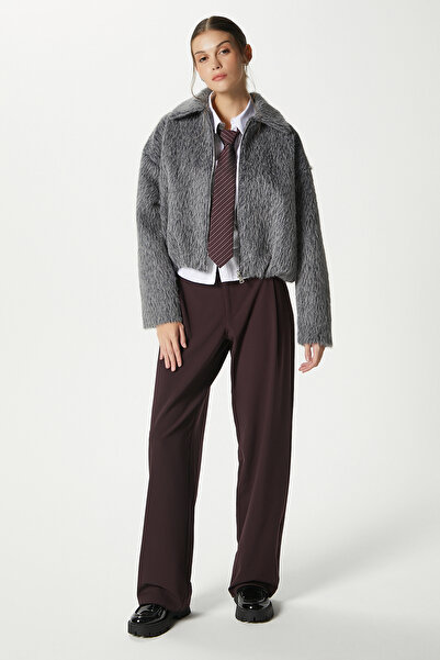 Ritnice Women's Oscar Faux Fur Anthracite Bomber Jacket